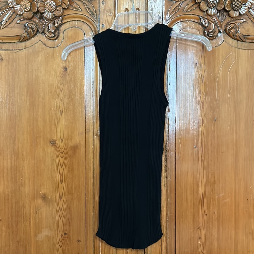 Monrow Black Ribbed Stripe Tank - Picture 3 of 6